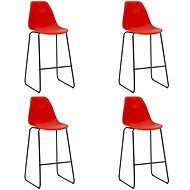 Bar stools 4 pcs red plastic - Bar Stool