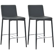 Bar stools 2 pcs gray faux leather - Bar Stool