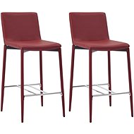 Bar stools 2 pcs burgundy artificial leather - Bar Stool