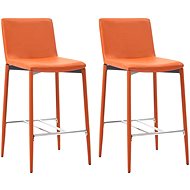 Bar stools 2 pcs orange faux leather - Bar Stool