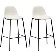 Bar stools 2 pcs cream textile - Bar Stool