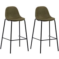Bar stools 2 pcs brown textile - Bar Stool