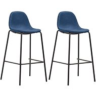 Bar stools 2 pcs blue textile - Bar Stool