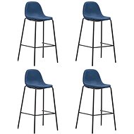 Bar stools 4 pcs blue textile - Bar Stool