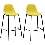 Bar stools 2 pcs yellow textile - Bar Stool