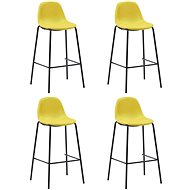 Bar stools 4 pcs yellow textile - Bar Stool