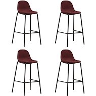 Bar stools 4 pcs burgundy textile - Bar Stool