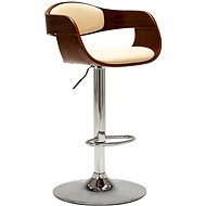 Bar stool cream bent wood and faux leather - Bar Stool