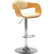 Bar stool cream bent wood and faux leather - Bar Stool