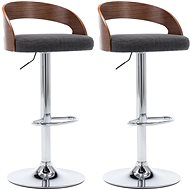 Bar stools 2 pcs dark gray textile and bent wood - Bar Stool