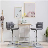 Bar stools 2 pcs light gray textile - Bar Stool