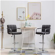 Bar stools 2 pcs dark gray textile - Bar Stool