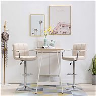 Bar stools 2 pcs cream textile - Bar Stool