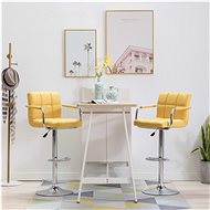 Bar stools 2 pcs yellow textile - Bar Stool