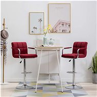 Bar stools 2 pcs burgundy textile - Bar Stool