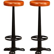 Bar stools 2 pcs genuine leather - Bar Stool