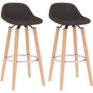 Bar stools 2 pcs brown textile - Bar Stool