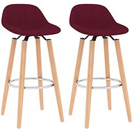 Bar stools 2 pcs burgundy textile - Bar Stool