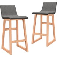 Bar stools 2 pcs light gray textile - Bar Stool