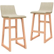 Bar stools 2 pcs cream textile - Bar Stool