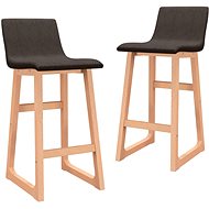 Bar stools 2 pcs brown textile - Bar Stool