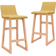 Bar stools 2 pcs mustard yellow textile - Bar Stool