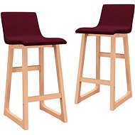 Bar stools 2 pcs burgundy textile - Bar Stool