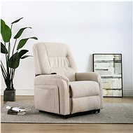 Electric Lifting Positioning TV chair Cream Textile 249920 - Armchair
