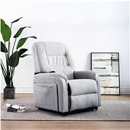Electric Lifting Adjustable TV Chair Light Grey Textile 249921 - Armchair