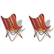 Armchairs Butterfly 2 pcs multicoloured fabric chindi 278750 - Armchair
