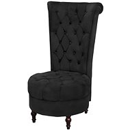 Armchair with High Back without Armrests Black Textile 243182 - Armchair