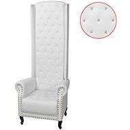 Armchair with High Back White Faux Leather 243591 - Armchair