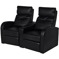 Adjustable Two-seater Armchair, Artificial Leather, Black 242000 - Armchair