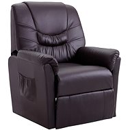 Adjustable Armchair in Brown Synthetic Leather 248978 - Armchair