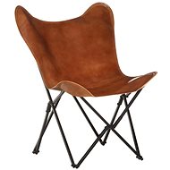 Butterfly folding chair brown genuine leather 323730 - Armchair