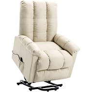 Lifting Reclining Chair, Cream, Textile 321389 - Armchair
