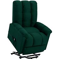 Lifting Reclining Chair Dark Green Textile 321386 - Armchair