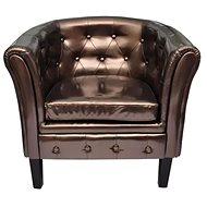 Club chair brown faux leather - Armchair