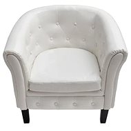 White artificial leather club chair - Armchair
