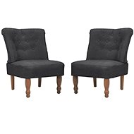 French armchairs 2 pcs gray textile - Armchair