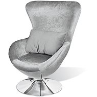 Armchair in the shape of an egg, silver - Armchair
