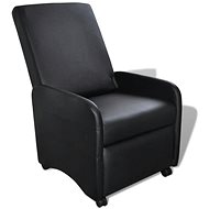 Folding armchair in black faux leather - Armchair