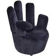 Black velvet hand-shaped armchair - Armchair
