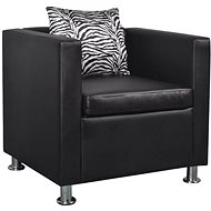 Black faux leather armchair - Armchair