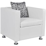 White faux leather armchair - Armchair