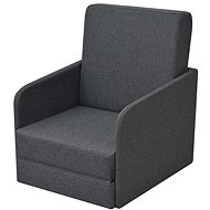 Folding armchair dark gray textile - Armchair