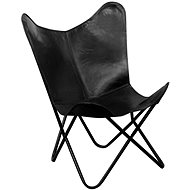 Butterfly chair black genuine leather - Armchair