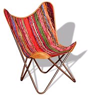 Butterfly chair multicoloured chindi textile - Armchair