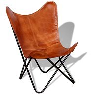 Butterfly chair brown genuine leather - Armchair