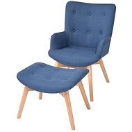 Armchair with blue textile footrest - Armchair